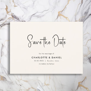 Save the Date! Modern, Minimal, Typography, Invitation