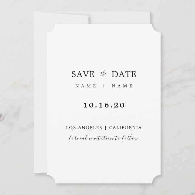 Save the Date ♥  Modern Minimalist Flat Card (Front)