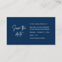 Save the date, modern minimalist Navy Blue Enclosu