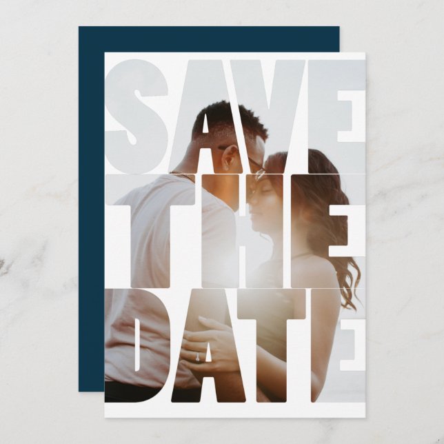 Save The Date Modern Personalised Photo Announcement (Front/Back)