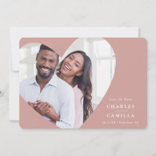 SAVE THE DATE modern photo elegant frame heart Invitation