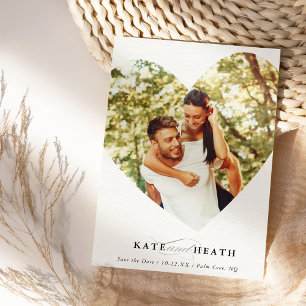 SAVE THE DATE modern photo elegant heart frame Invitation