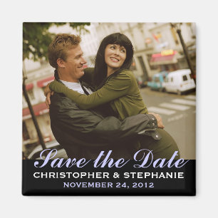 Save the Date Modern Style Photo Magnet