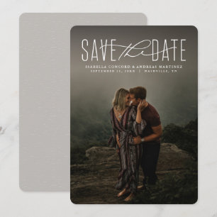 Save the date modern type photo announcement
