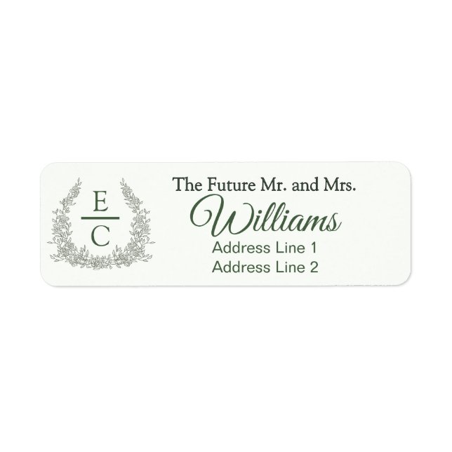  Save The Date Monogram Crest Return Address (Front)