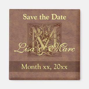 Save the Date Monogram M Magnet
