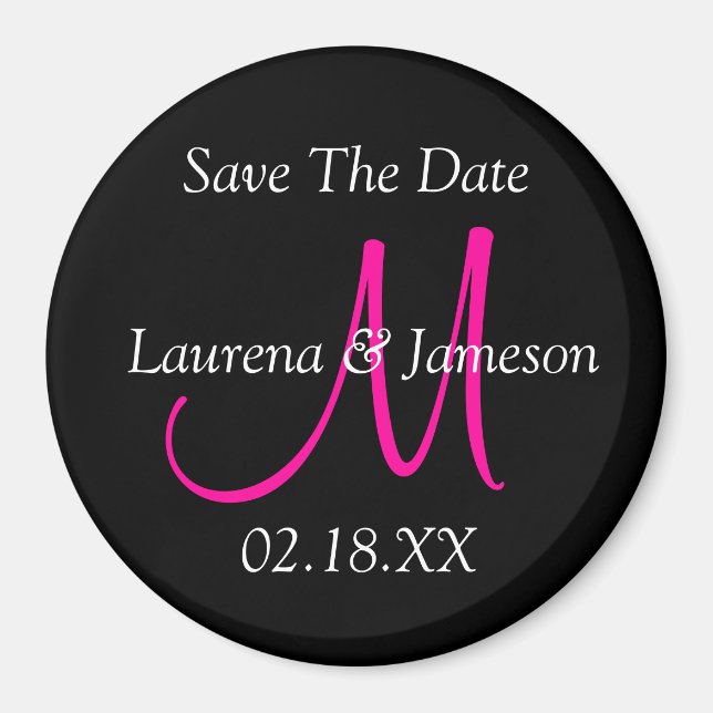 Save The Date Monogram Magnet (Front)