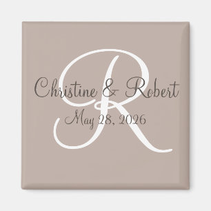 Save the date monogrammed magnet