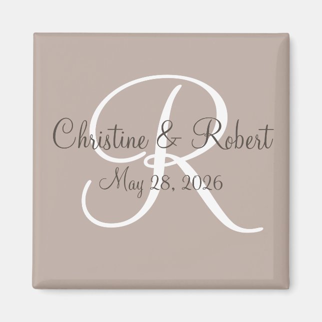 Save the date monogrammed magnet (Front)