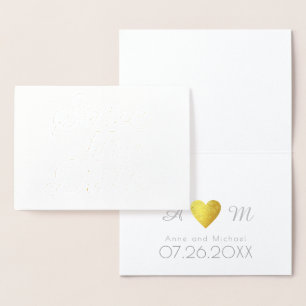 save the date monogrammed wedding foil card