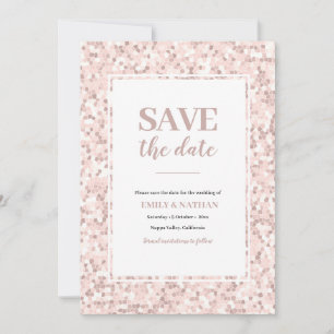 Save the date Mosaic Dusty Pink Invitation