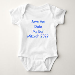 Save the Date My Bar Mitzvah 2022 Baby Bodysuit