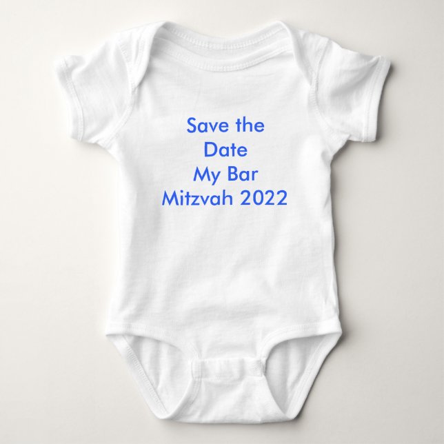 Save the Date My Bar Mitzvah 2022 Baby Bodysuit (Front)