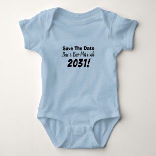 Save The Date, My Bar Mitzvah Baby Bodysuit