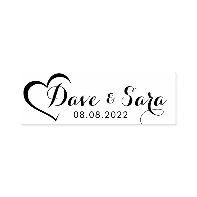 Save the Date Name Stamp With Heart (Design)