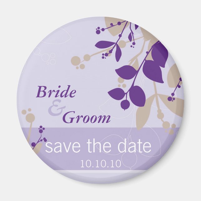 SAVE THE DATE :: nature - lilac purple latte Magnet (Front)