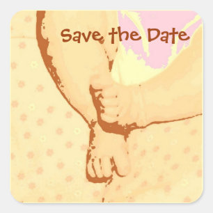 Save the Date/New Baby Square Sticker