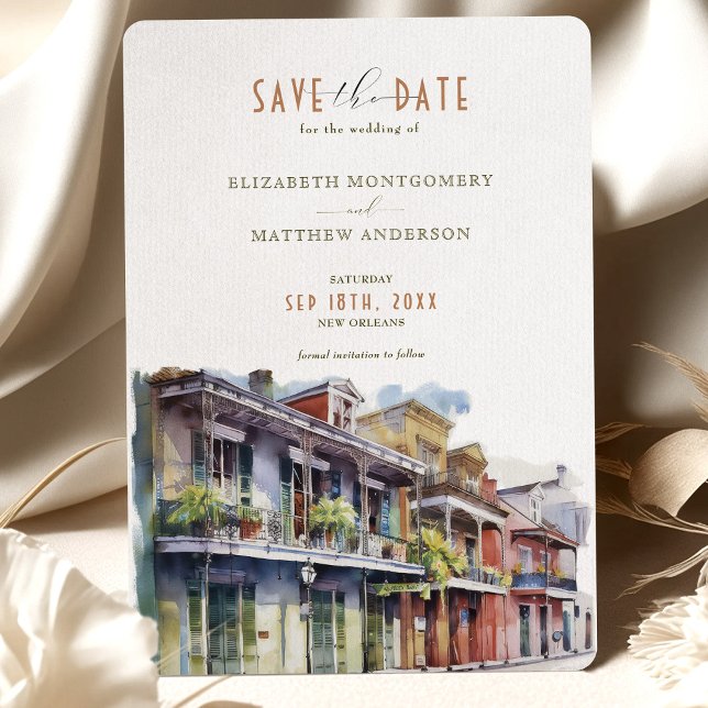 Save The Date New Orleans City French Quarter Invitation (Creator Uploaded)