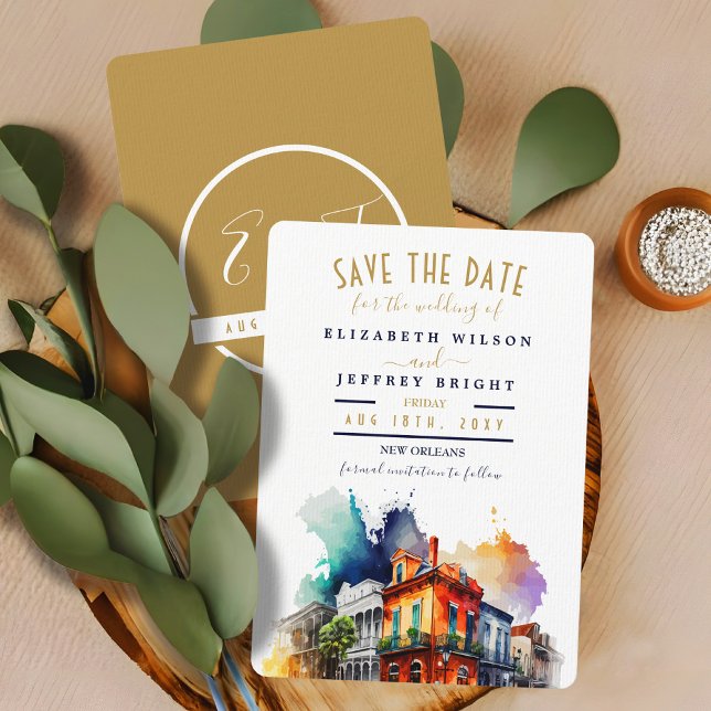 Save The Date New Orleans City French Quarter Invitation (Creator Uploaded)