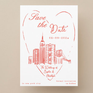 Save the Date New York City NYC wedding card
