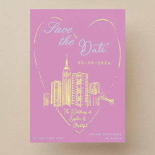 Save the Date New York City NYC wedding card