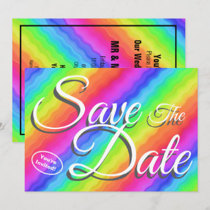 Save The Date Newly Weds Colourful Wedding Invitation
