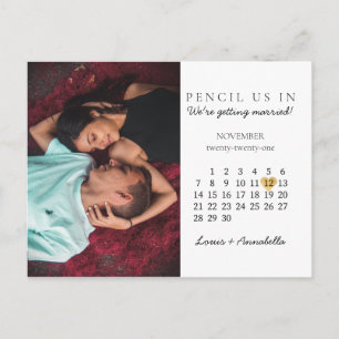 Save the Date November 2021 Monthly Calendar Postcard