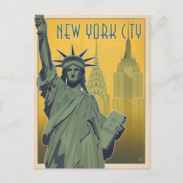 Save the Date | NYC - Lady Liberty Announcement Postcard (Front)