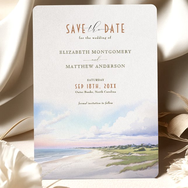 Save The Date Outer Banks, North Carolina USA Invitation (Creator Uploaded)
