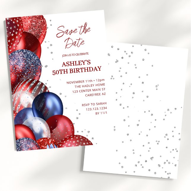 Save the Date Patriotic 50th Birthday Invitation (Creator Uploaded)