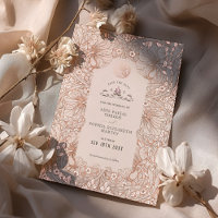Save the Date Peach Muslim Islamic Morris