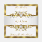 Save The Date Pearls White Gold Birthday Party