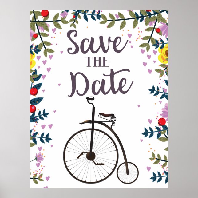 Save the Date Penny Farthing Poster (Front)