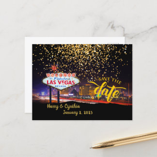 Save the Date Personalised Las Vegas Postcard