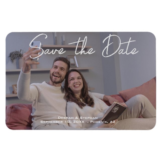 Save The Date Personalised Photo Magnet - Custom (Horizontal)