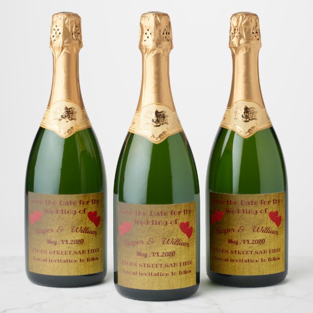 Save the date,Personalised Sparkling Wine Label (Bottles)