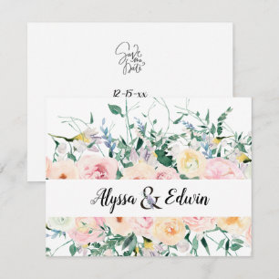Save the Date Personalised Wedding Floral Card