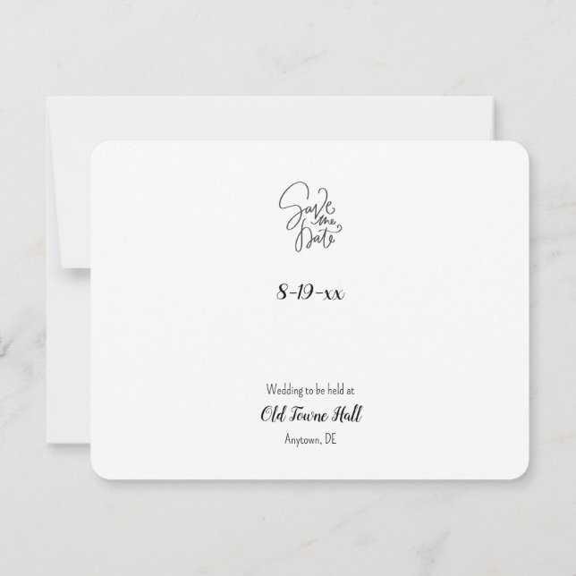 Save the Date Personalised Wedding Floral Card (Back)