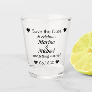 Save the Date Personalised Wedding Shot Glass