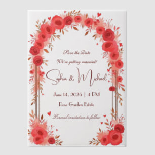 "Save the Date" Personalised Wedding Vellum Invitations