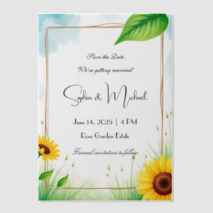 "Save the Date" Personalised Wedding Vellum Invitations