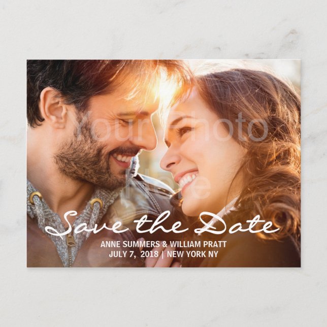 Save the Date, Personalised with Photo, Two Sided Announcement Postcard (Front)