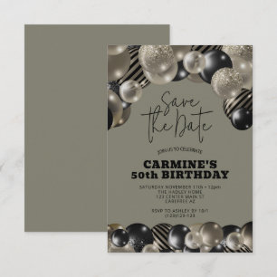 Save the Date Pewter 50th Birthday Invitation