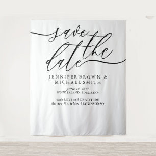 Save the date photo backdrop booth tapestry