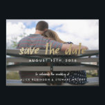 Save the Date Photo Card Gold Foil Hipster<br><div class="desc">A hip and modern save the date photo card with unique lettering in metallic gold foil to complement your favourite photo and inform your guests to save the date! Photo © Emily Gilbert Photography</div>