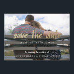Save the Date Photo Card Gold Foil Hipster<br><div class="desc">A hip and modern save the date photo card with unique lettering in metallic gold foil to complement your favourite photo and inform your guests to save the date! Photo © Emily Gilbert Photography</div>