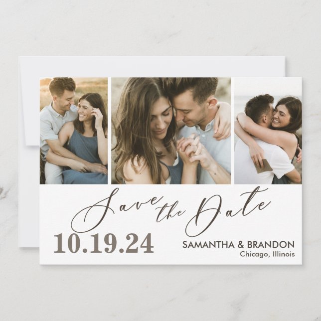 Save the Date Photo Card Wedding Announcement (Front)