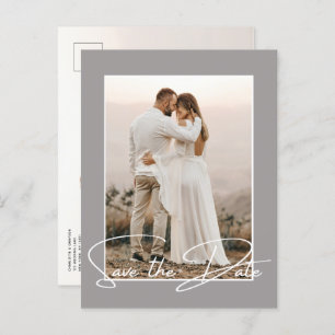 Save The Date Photo Chic Stylish Wedding Announce Announcement Postcard