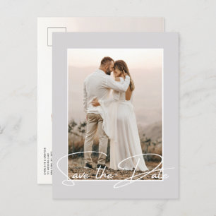 Save The Date Photo Chic Stylish Wedding Announcement Postcard