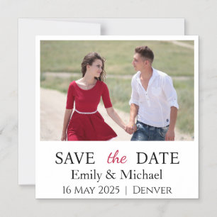 Save The Date Photo Custom Font Colour w Envelope Magnetic Invitation